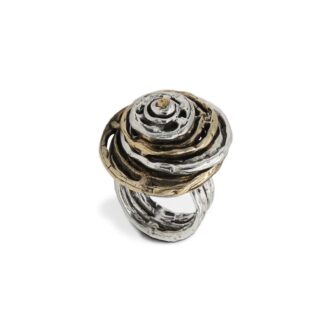 Anello Mandile in Argento e Bronzo - Cerchi - AR101X