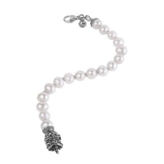 Bracciale Gerardo Sacco in Argento e Perle con Maschera - Perle - 27778B
