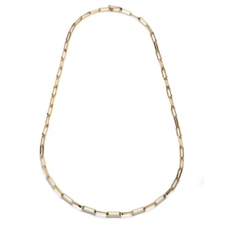 Collana lunga da Donna Unoaerre in Bronzo Dorato - Paperclip - 1971
