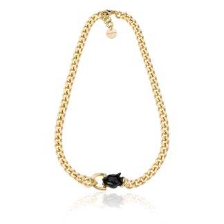 Collana da Donna Unoaerre Testa di pantera in Bronzo Dorato - 2331